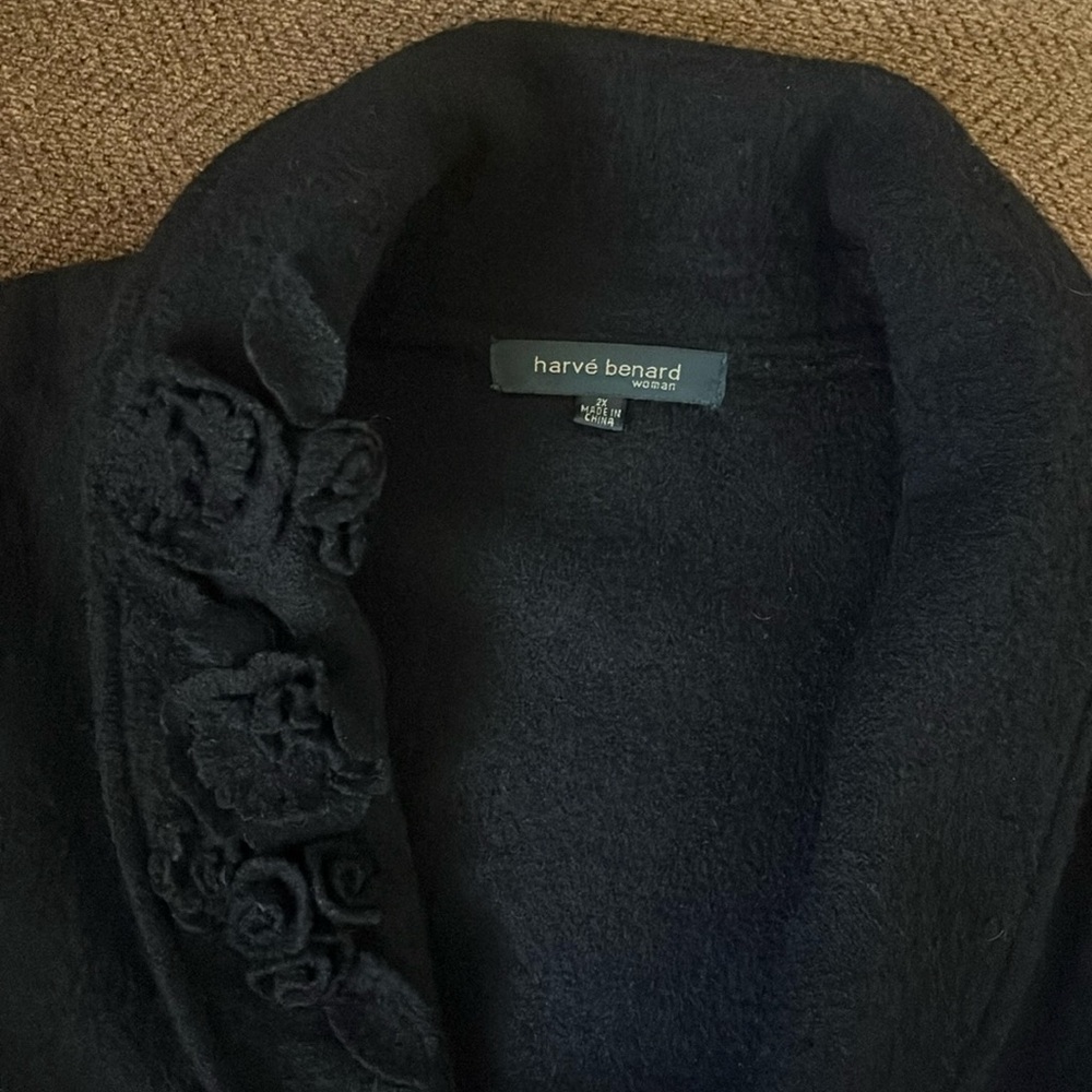 Harve Bernard woman black peacoat 100% Wool